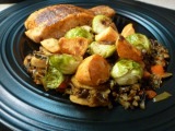 Wild Rice Pilaf with Sweet Potatoes & Brussels Sprouts